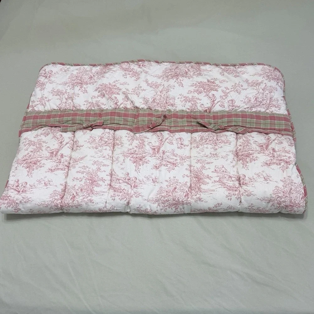 Carousel Designs Pink French Country Toile Baby Crib Blanket Comforter and Skirt
